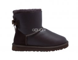 Mini Bailey Bow Metallic Chocolate