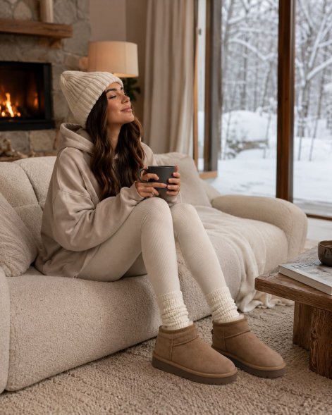 Женские ультра мини угги Ugg Tasman - Chestnut
