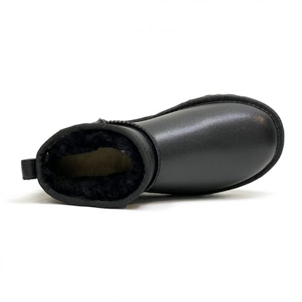 Мужские кожаные ультра мини угги Ugg Ultra mini men Leather - Black