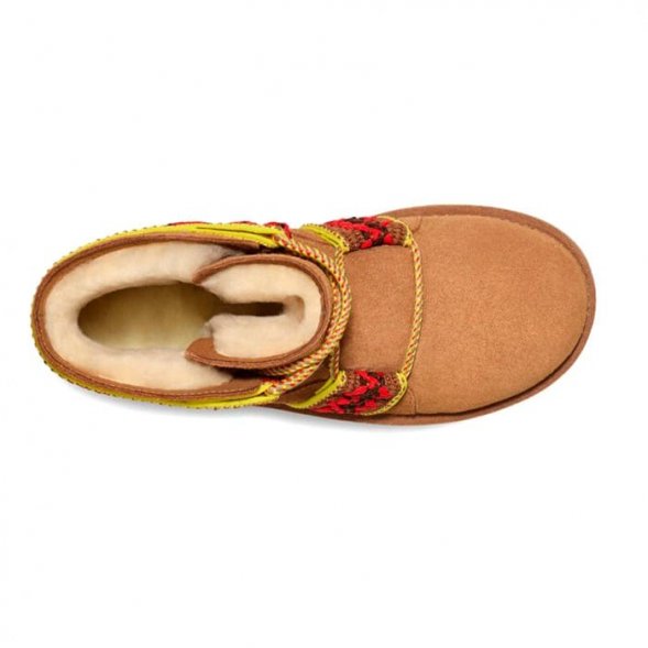 Женские угги на платформе Ugg Mini II Braid Platform - Chestnut