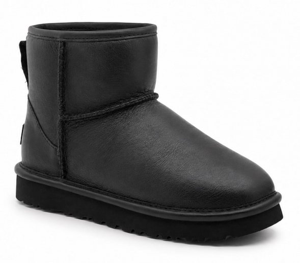 Ugg Classic Mini Leather - Black - черный, 37, Натуральная овчина