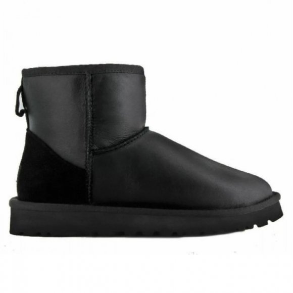 Женские обливные мини угги Ugg Classic Mini Metallic Black Женские обливные мини угги Ugg Classic Mini Metallic Black