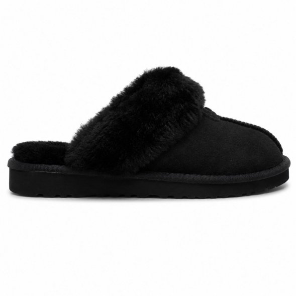Меховые домашние тапочки - Black
