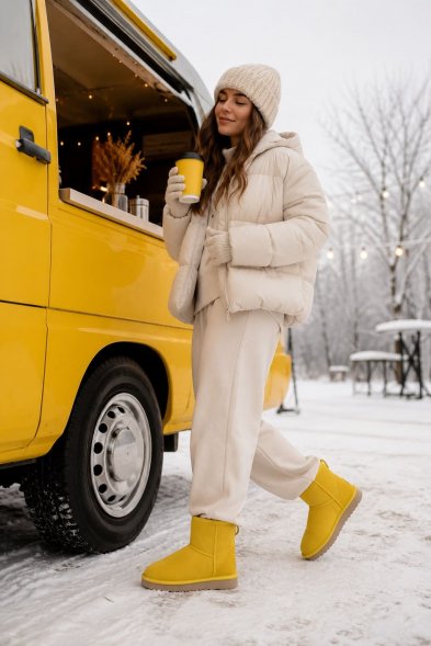 Женские мини угги с пропиткой Ugg Classic Mini II - Yellow