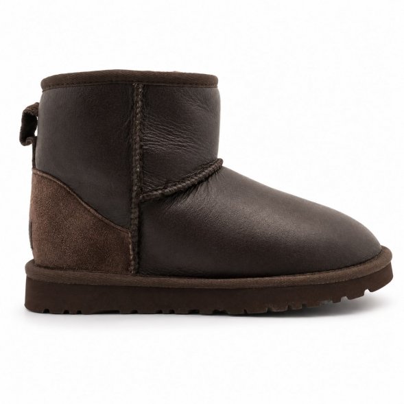 Женские обливные мини угги Ugg Classic Mini Metallic Chocolate