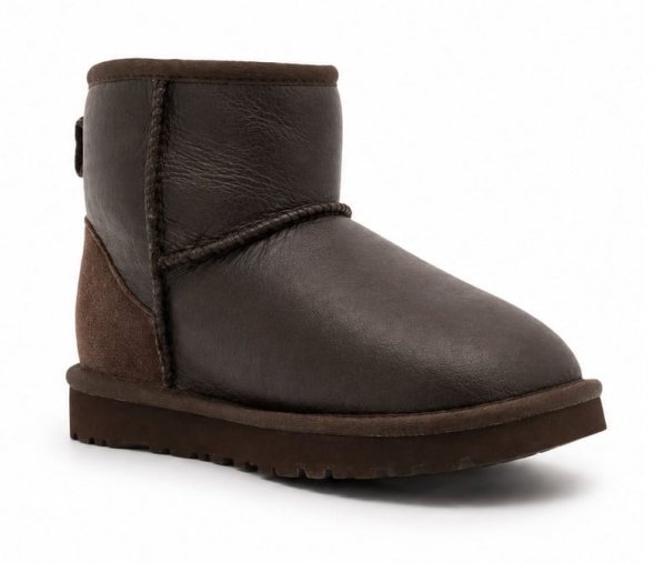 Женские обливные мини угги Ugg Classic Mini Metallic Chocolate