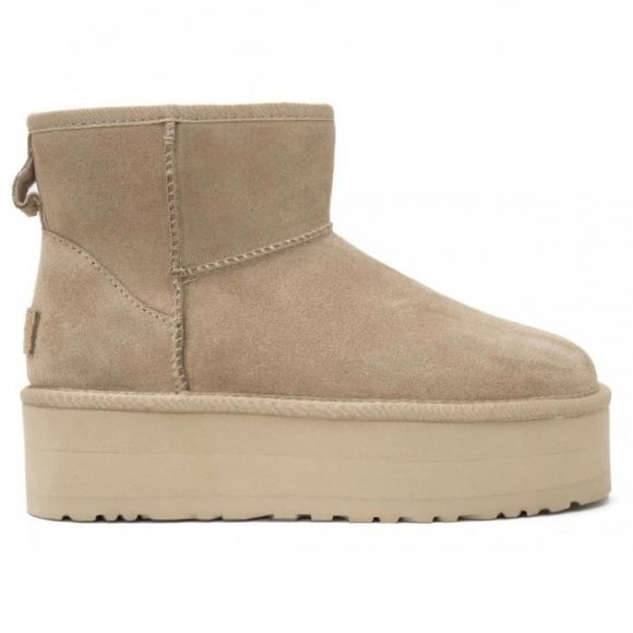 Женские мини угги на платформе Ugg Mini Platform Boot - Sand