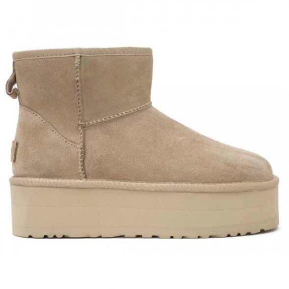 Женские мини угги на платформе Ugg Mini Platform Boot - Sand