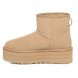 Женские мини угги на платформе Ugg Mini Platform Boot - Sand