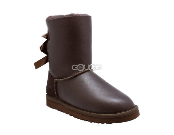 Bailey Bow Metallic Chocolate