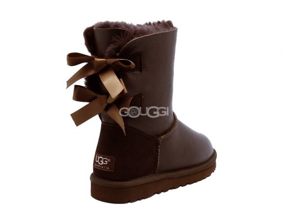Bailey Bow Metallic Chocolate