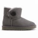 Ugg Mini Bailey Button II Boot - Grey - серый, 37, Замша