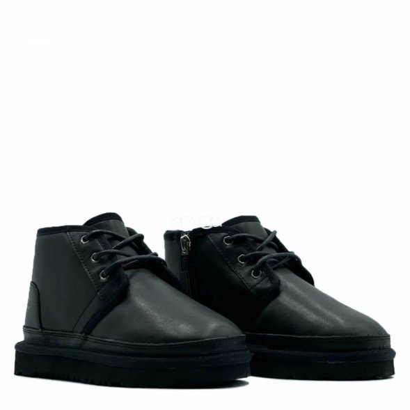 Ugg Kids Neumel Zip Leather Black - 32