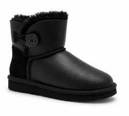 Ugg Mini Bailey Button Metallic Black