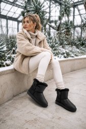 Ugg Mini Bailey Button Metallic Black