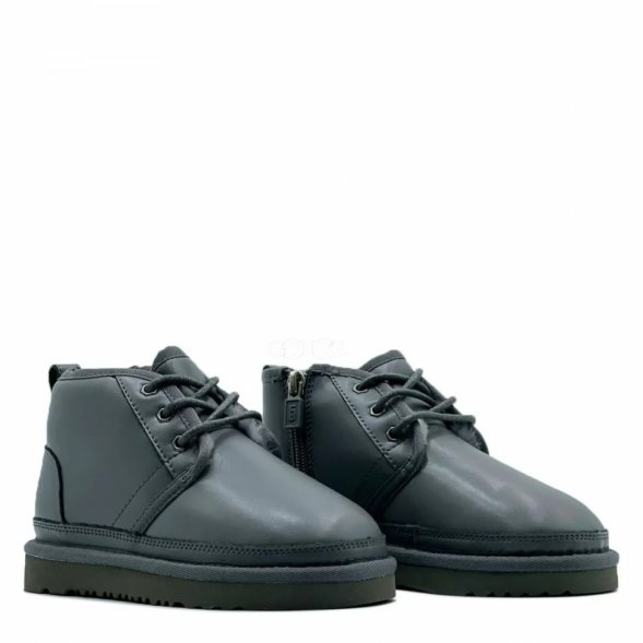 Ugg Kids Neumel Zip Leather Grey - 29