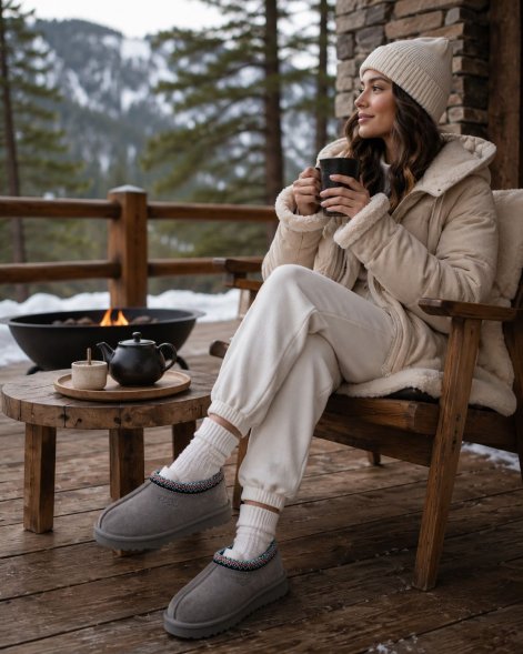 Ugg Tasman Slipper Grey - серый, 36, Замша