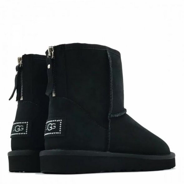 Ugg Classic Mini Zip Stones Black - черный, 41, Замша