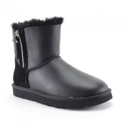 Ugg Classic Mini Men's Double ZIP Metallic - Black