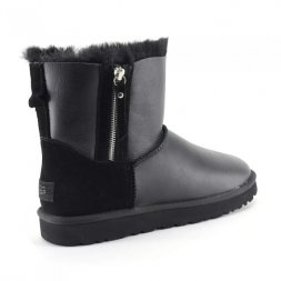 Ugg Classic Mini Men's Double ZIP Metallic - Black