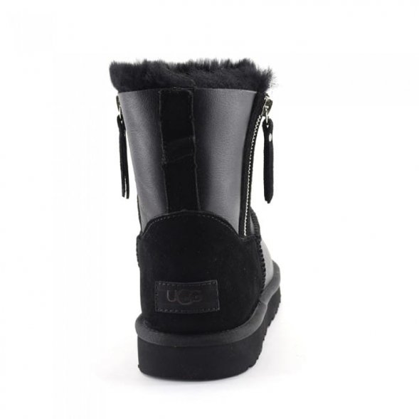 Мужские мини угги на молнии Ugg Classic Mini Men's Double ZIP Metallic - Black