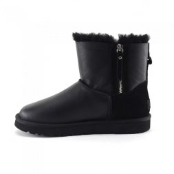 Ugg Classic Mini Men's Double ZIP Metallic - Black