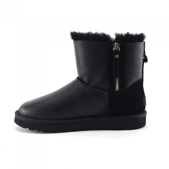 Мужские мини угги на молнии Ugg Classic Mini Men's Double ZIP Metallic - Black