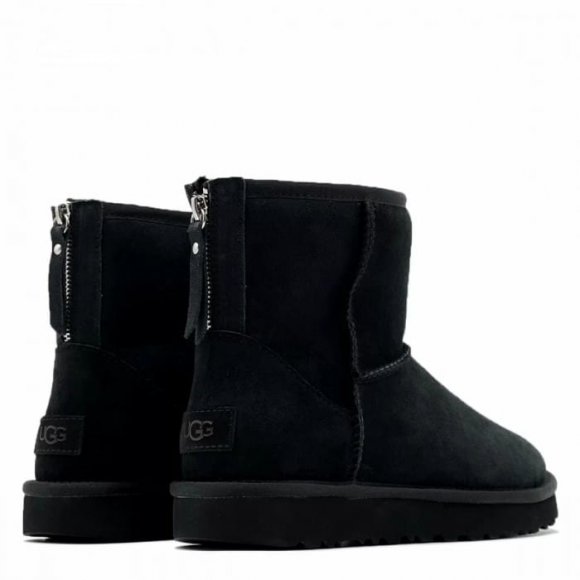Женские мини угги на молнии Ugg Classic Mini Zip Black Женские мини угги на молнии Ugg Classic Mini Zip Black