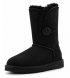 Женские короткие угги с пуговицей и пропиткой Ugg Bailey Button II Boot - Black