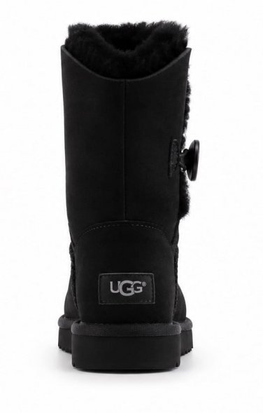 Женские короткие угги с пуговицей и пропиткой Ugg Bailey Button II Boot - Black