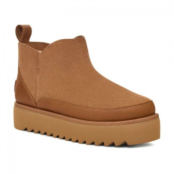 Женские ультра мини угги на платформе UGG Alina Ultra Mini Platform - Chestnut