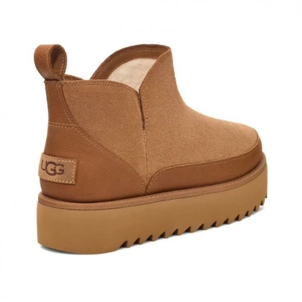 Женские ультра мини угги на платформе UGG Alina Ultra Mini Platform - Chestnut
