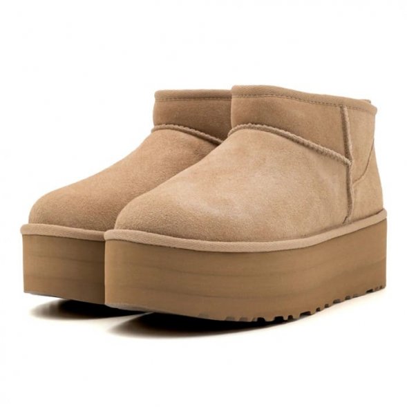 Женские ультра мини угги на платформе Ugg Ultra Mini Platform Boot - Sand
