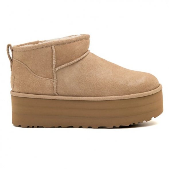 Женские ультра мини угги на платформе Ugg Ultra Mini Platform Boot - Sand