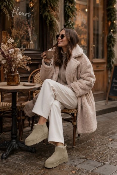 Женские ультра мини угги на платформе UGG Alina Ultra Mini Platform - Sand