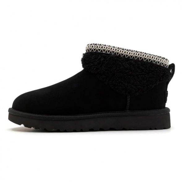 Женские ультра мини угги Ugg Ultra Mini Maxi Curly Boot - Black