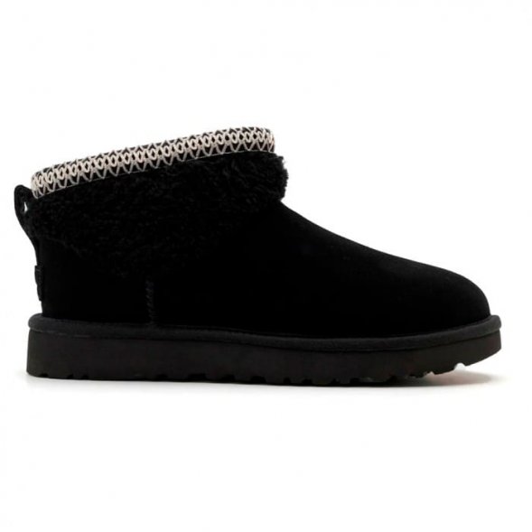 Женские ультра мини угги Ugg Ultra Mini Maxi Curly Boot - Black