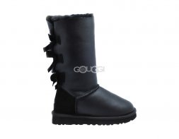 Bailey Bow Tall Metallic Black