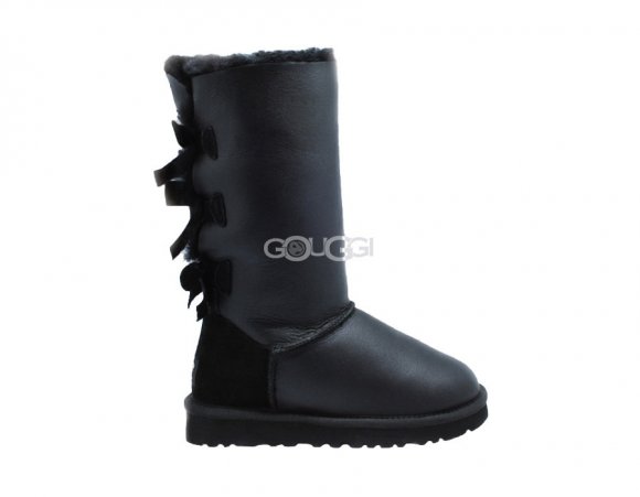 Bailey Bow Tall Metallic Black