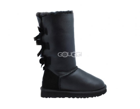 Bailey Bow Tall Metallic Black - 37