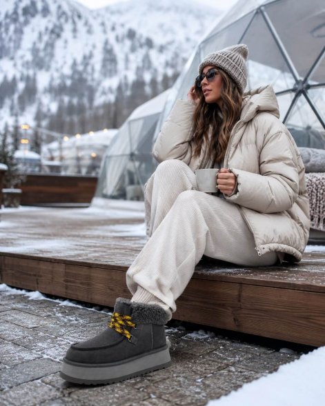 Ugg Funkarra Cabin Cuff - Grey - серый, 39, Замша