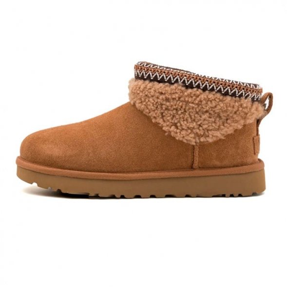 Женские ультра мини угги Ugg Ultra Mini Maxi Curly Boot - Chestnut
