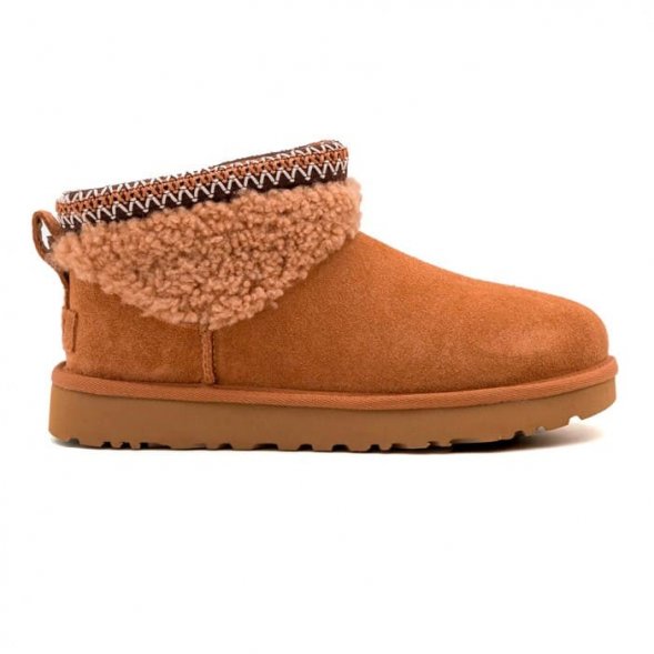 Женские ультра мини угги Ugg Ultra Mini Maxi Curly Boot - Chestnut