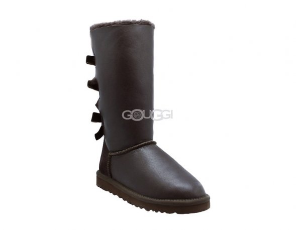 Bailey Bow Tall Metallic Chocolate