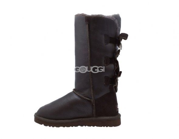 Bailey Bow Tall Metallic Chocolate