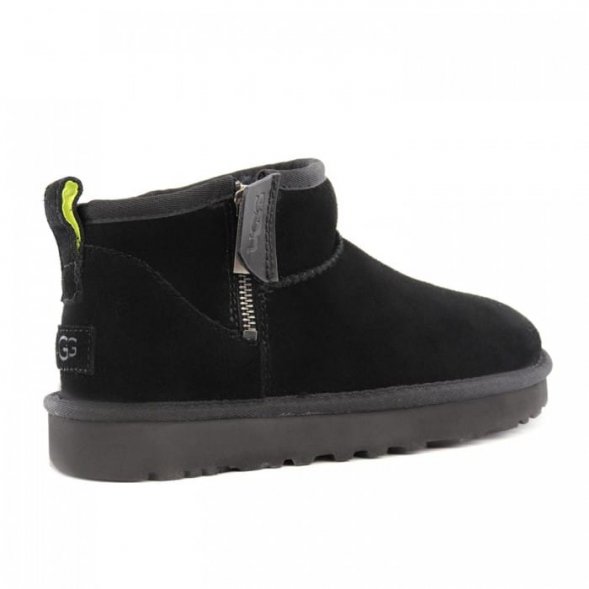 Мужские ультра мини угги на молнии Ugg Ultra Mini Zip Boot - Black / Pearfect