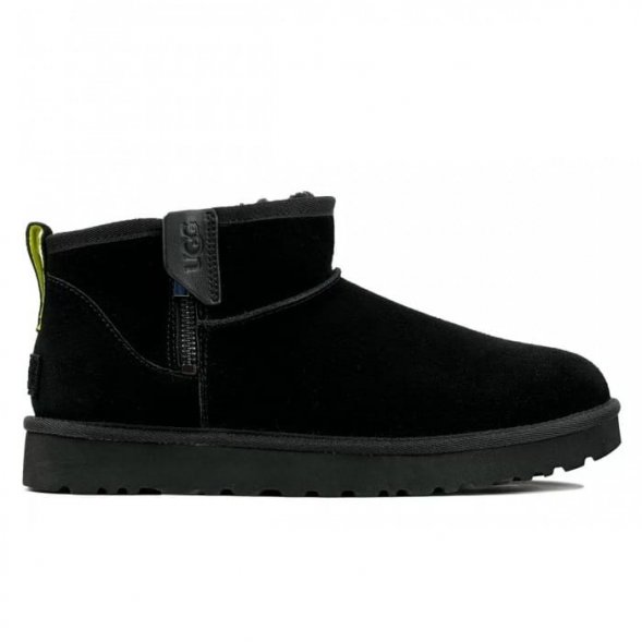 Мужские ультра мини угги на молнии Ugg Ultra Mini Zip Boot - Black / Pearfect