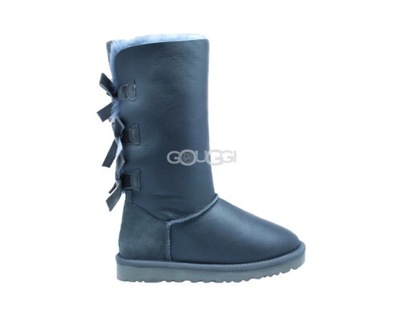 Bailey Bow Tall Metallic Grey - 37