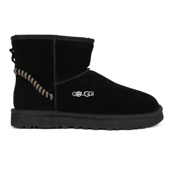 Men`s Ugg Classic Mini Deco Suede Boots Black Dressinn - 45