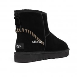 Men`s Ugg Classic Mini Deco Suede Boots Black Dressinn